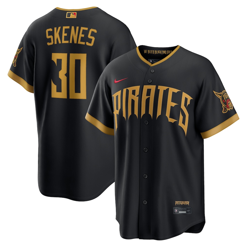 Men's Pittsburgh Pirates Paul Skenes Nike Black 2026 City Connect Stadium Jersey - ujerseystore