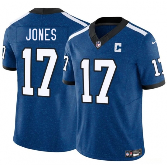 Men's Indianapolis Colts #17 Daniel Jones Blue 2025 F.U.S.E. Throwback Vapor Limited Football Stitched Jersey - Ujersey
