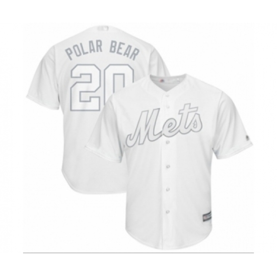 Men's New York Mets #20 Pete Alonso  Polar Bear Authentic White 2019 Players Weekend Baseball Jersey