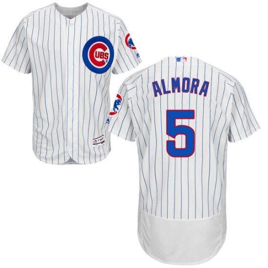 Men's Majestic Chicago Cubs #5 Albert Almora Jr White Home Flexbase Authentic Collection MLB Jersey - Ujersey