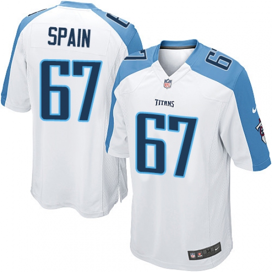Men's Nike Tennessee Titans #67 Quinton Spain Game White NFL Jersey - Ujersey