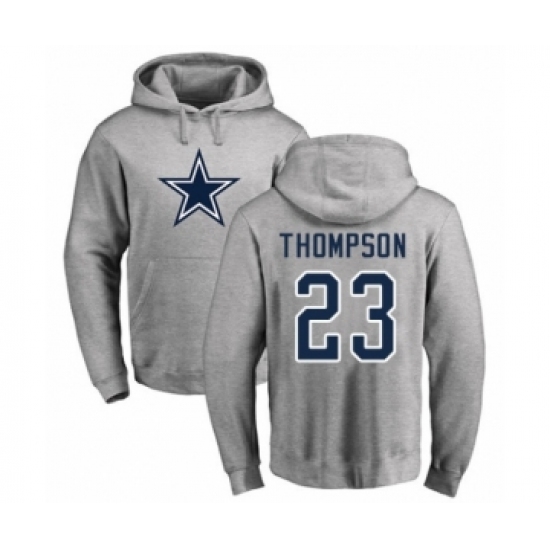 Football Dallas Cowboys #23 Darian Thompson Ash Name & Number Logo Pullover Hoodie - Ujersey