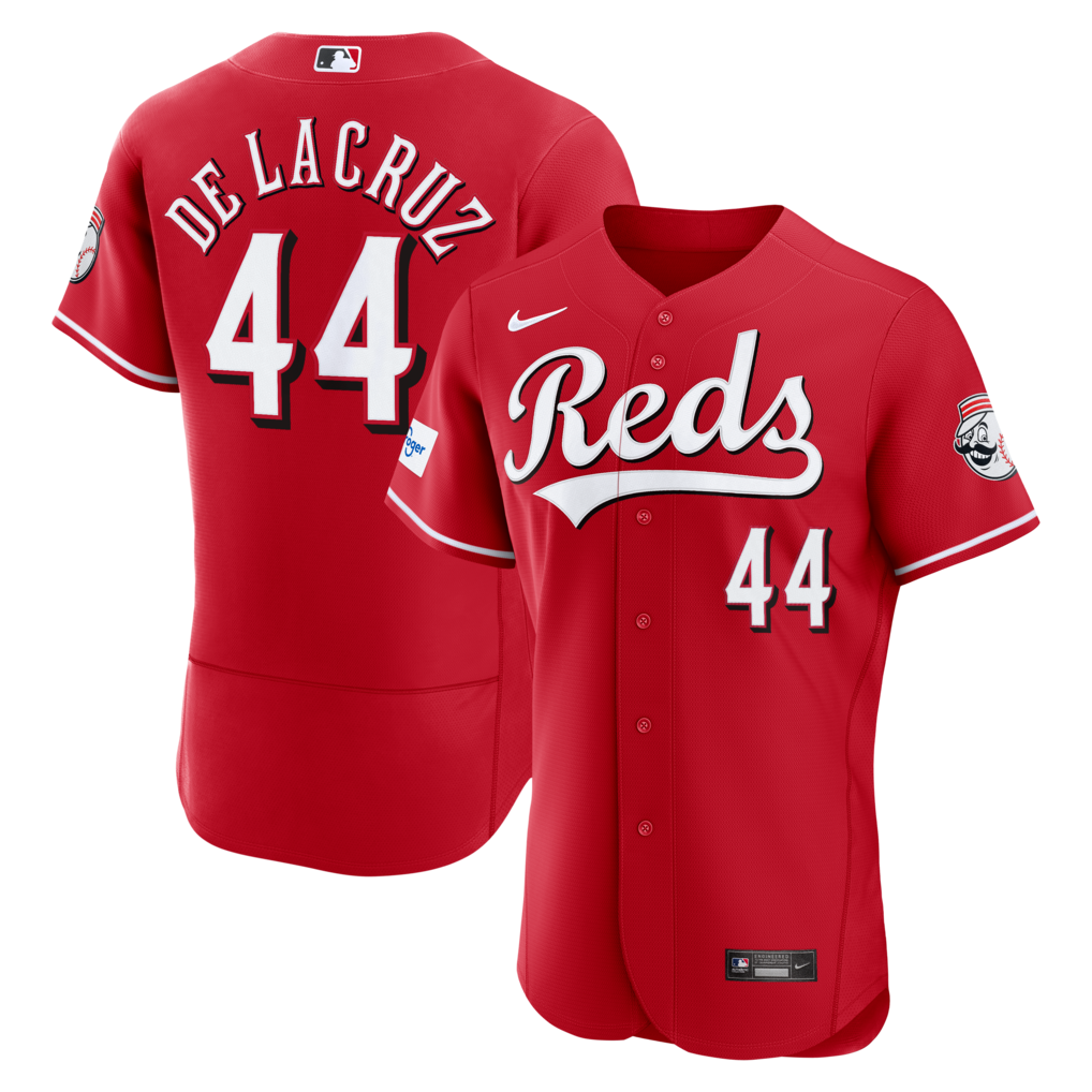 Men's Cincinnati Reds Elly De La Cruz Nike Red Alternate Authentic Sponsor Patch Jersey - Ujersey