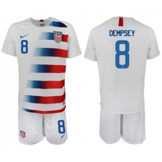 USA #8 Dempsey Home Soccer Country Jersey