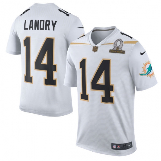Men's Nike Miami Dolphins #14 Jarvis Landry Elite White Team Rice 2016 Pro Bowl NFL Jersey - Ujersey
