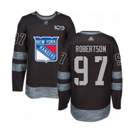 Men's New York Rangers #97 Matthew Robertson Authentic Black 1917-2017 100th Anniversary Hockey Jersey - Ujersey