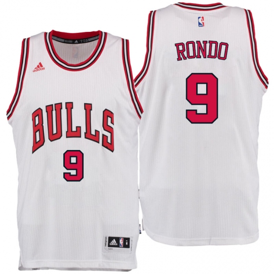 Chicago Bulls #9 Rajon Rondo Home White New Swingman Jersey - Ujersey