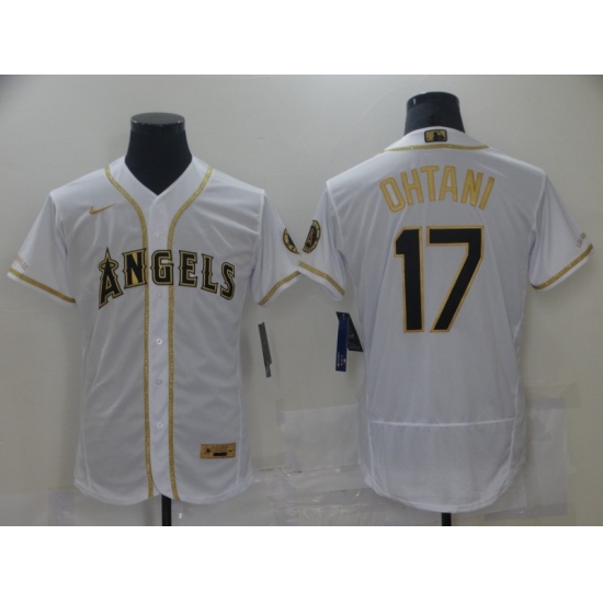 Men's Nike Los Angeles Angels #17 Shohei Ohtani White Elite Throwback Baseball Jersey - Ujersey