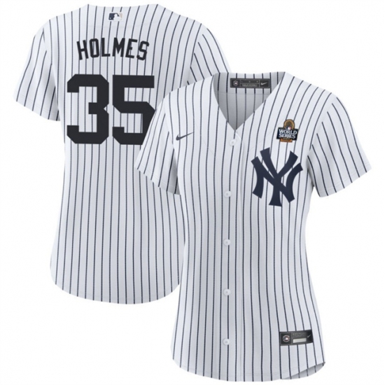 Women's New York Yankees #35 Clay Holmes White 2024 World Series Cool Base Stitched Baseball Jersey(Run Small) - Ujersey
