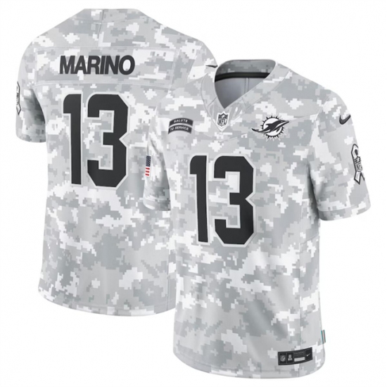 Men's Miami Dolphins #13 Dan Marino 2024 Arctic Camo Salute To Service Limited Stitched Football Jersey - Ujersey