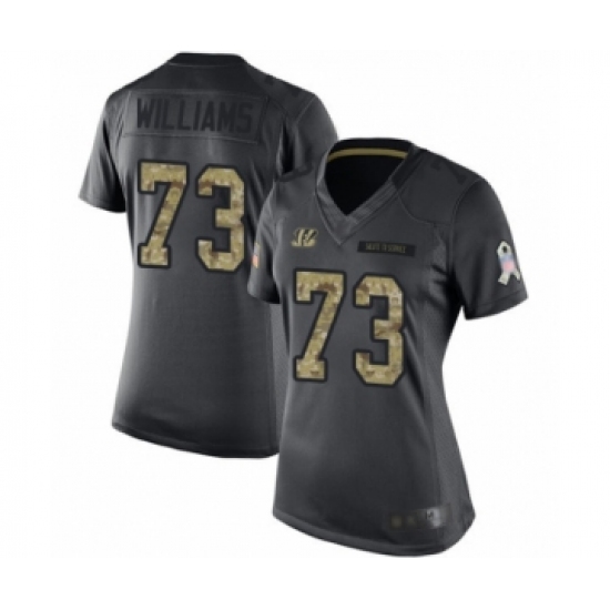 Women's Cincinnati Bengals #73 Jonah Williams Limited Black 2016 Salute to Service Football Jersey - Ujersey