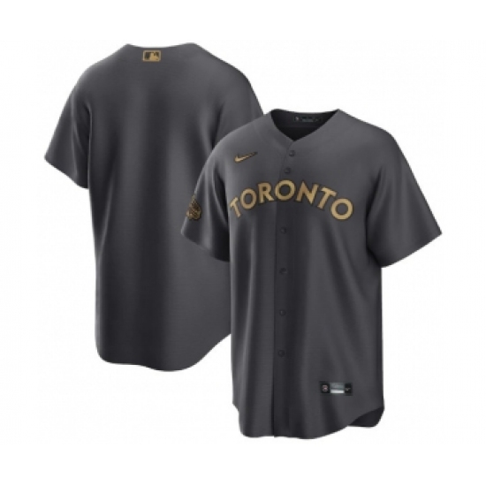Men's Toronto Blue Jays Blank Charcoal 2022 All-Star Cool Base Stitched Baseball Jersey - Ujersey