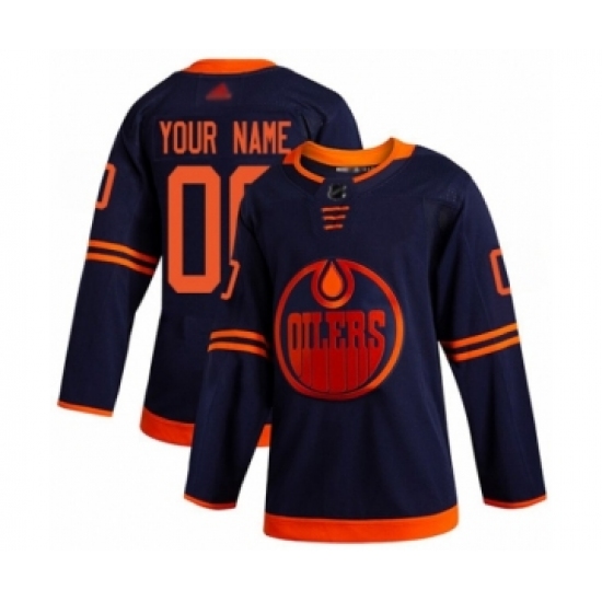 Men's Edmonton Oilers Customized Authentic Navy Blue Alternate Hockey Jersey - Ujersey