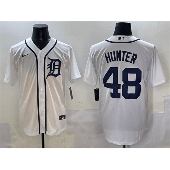 Men's Detroit Tigers #48 Brant Hurter White Cool Base Stitched Baseball Jersey - Ujersey