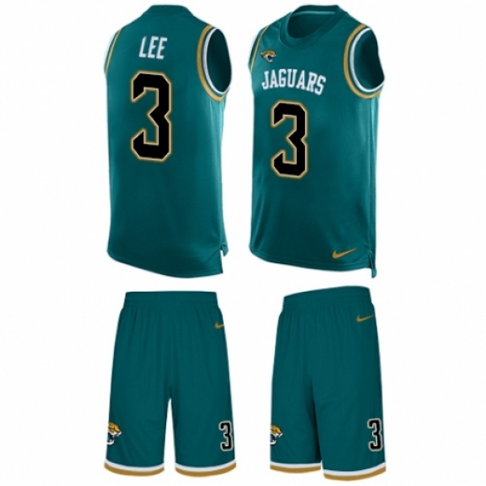 Men's Nike Jacksonville Jaguars #3 Tanner Lee Limited Teal Green Tank Top Suit NFL Jersey - Ujersey