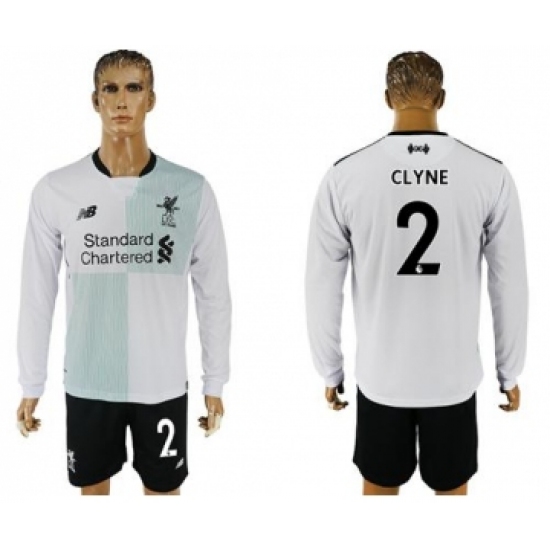 Liverpool #2 Clyne Away Long Sleeves Soccer Club Jersey
