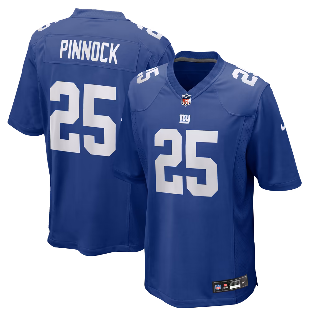 Men's New York Giants Jason Pinnock Nike Royal Team Game Jersey - U-jersey