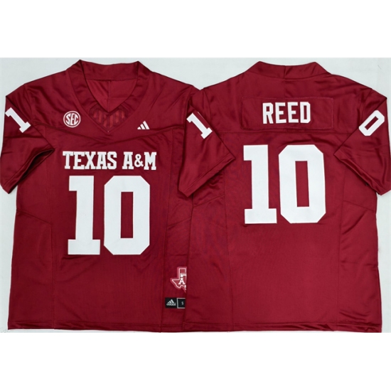 Men's Texas A&M Aggies Lions #10 Marcel Reed Red 2025 F.U.S.E. Stitched Jersey
