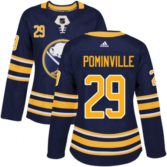 Women's Adidas Buffalo Sabres #29 Jason Pominville Authentic Navy Blue Home NHL Jersey - Ujersey