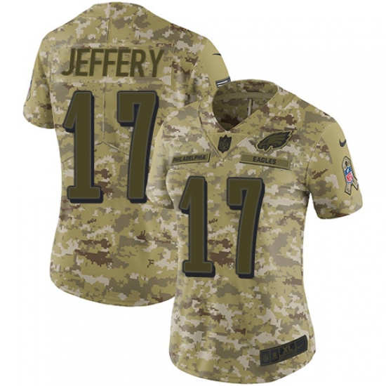 Women's Nike Philadelphia Eagles #17 Alshon Jeffery Limited Camo 2018 Salute to Service NFL Jersey - Ujersey