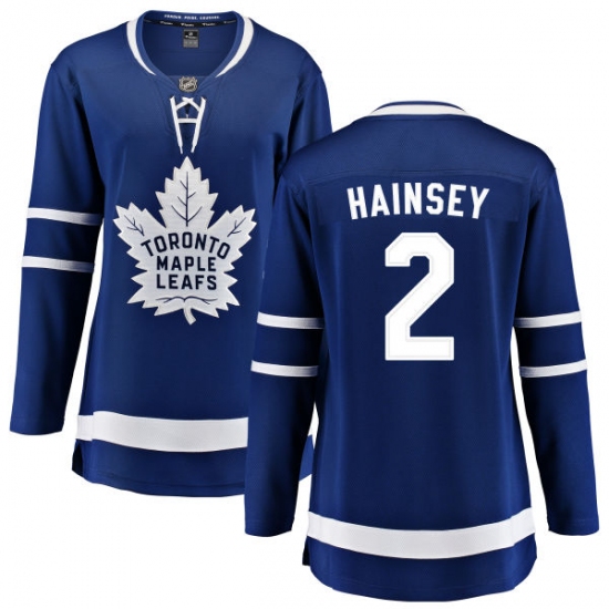 Women's Toronto Maple Leafs #2 Ron Hainsey Fanatics Branded Royal Blue Home Breakaway NHL Jersey - Ujersey