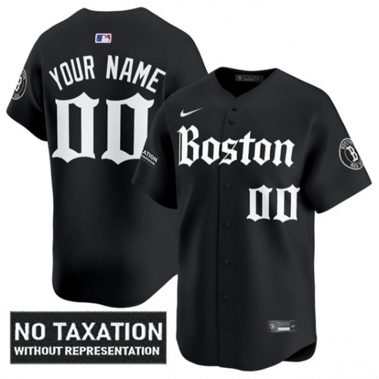 Men's Boston Red Sox ACTIVE PLAYER Custom Black 'Retro Newspaper Edition' Vapor Premier Limited Stitched Baseball Jersey - Ujersey