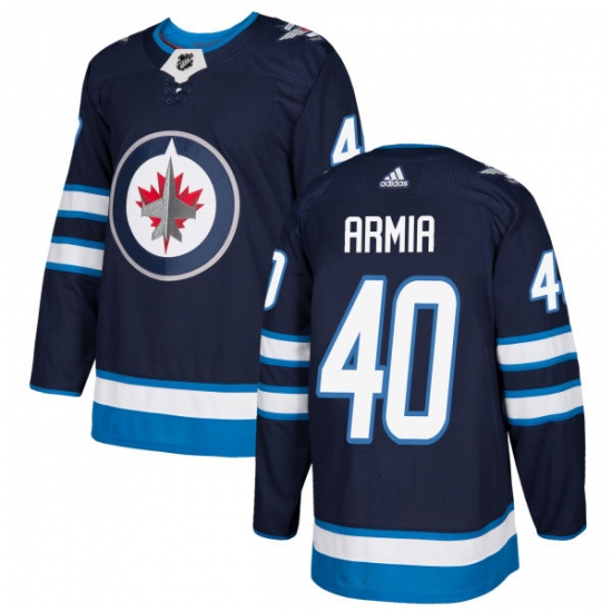 Youth Adidas Winnipeg Jets #40 Joel Armia Premier Navy Blue Home NHL Jersey - Ujersey
