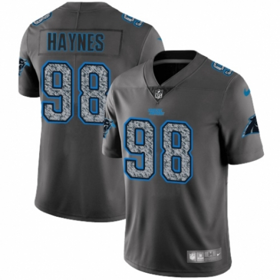 Men's Nike Carolina Panthers #98 Marquis Haynes Gray Static Vapor Untouchable Limited NFL Jersey - Ujersey