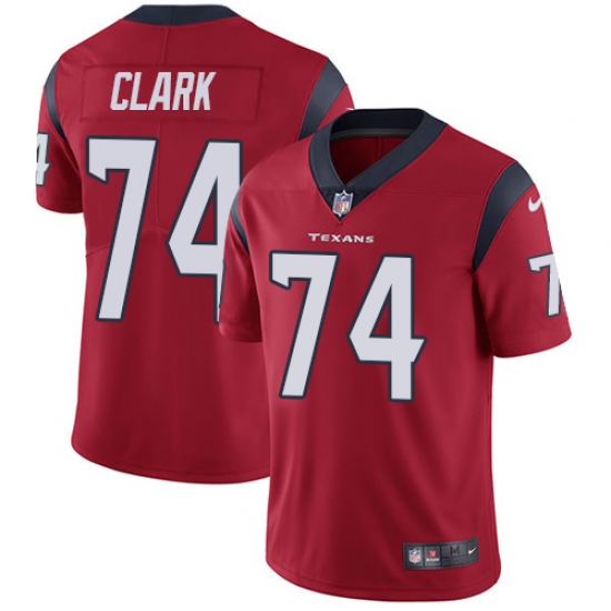 Men's Nike Houston Texans #74 Chris Clark Limited Red Alternate Vapor Untouchable NFL Jersey - Ujersey