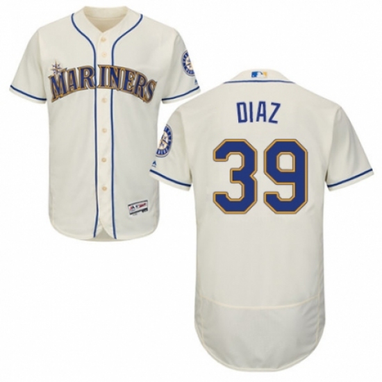 Men's Majestic Seattle Mariners #39 Edwin Diaz Cream Alternate Flex Base Authentic Collection MLB Jersey - Ujersey