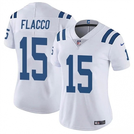 Women's Indianapolis Colts #15 Joe Flacco White Vapor Stitched Jersey - Ujersey