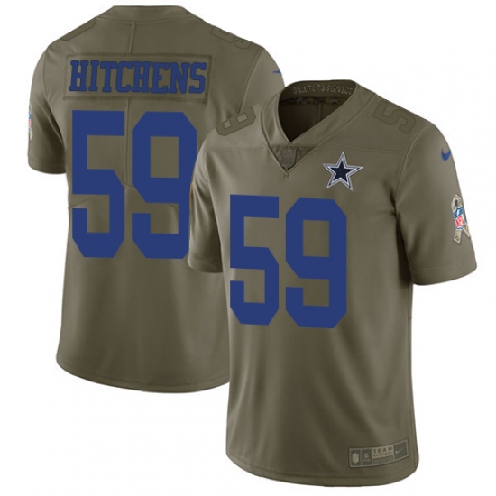 Men's Nike Dallas Cowboys #59 Anthony Hitchens Limited Olive 2017 Salute to Service NFL Jersey - Ujersey