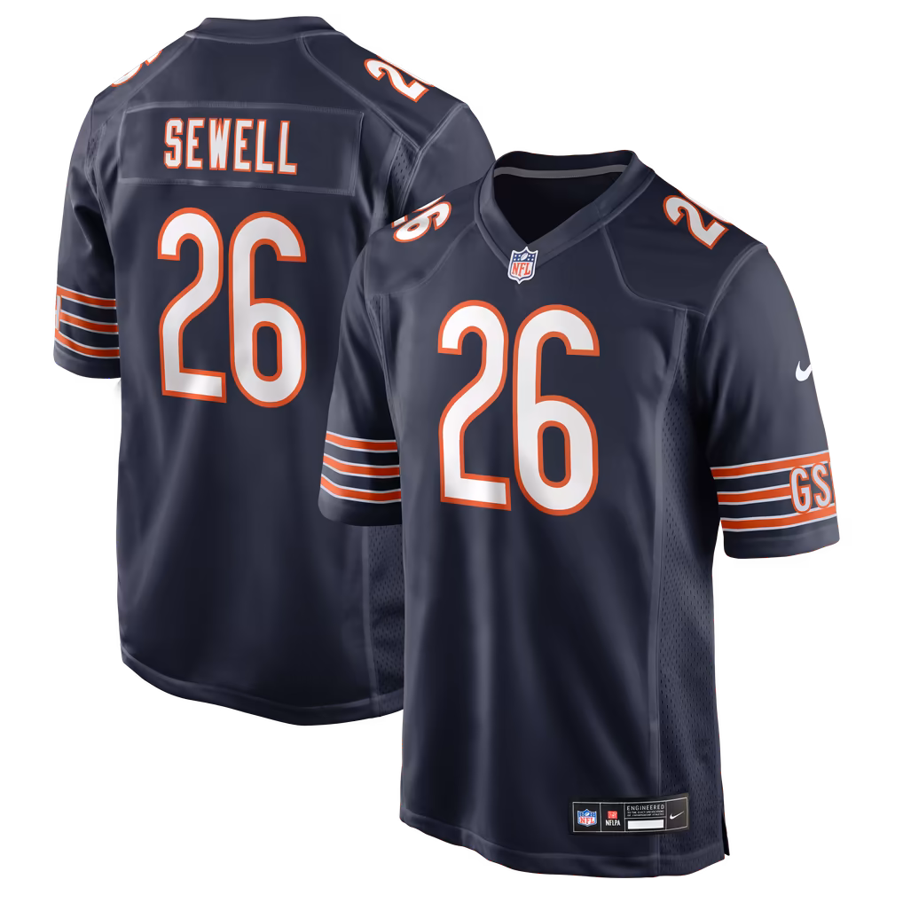 Men's Chicago Bears Marlen Sewell Nike Navy Team Game Jersey - Ujersey