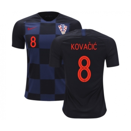 Croatia #8 Kovacic Away Kid Soccer Country Jersey