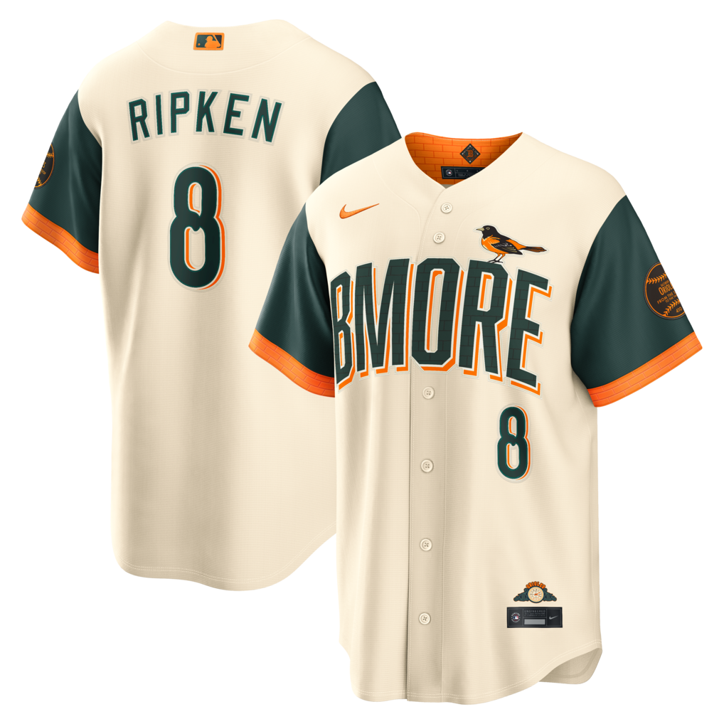Men's Baltimore Orioles Cal Ripken Jr. Nike Cream 2026 City Connect Stadium Jersey - Ujersey