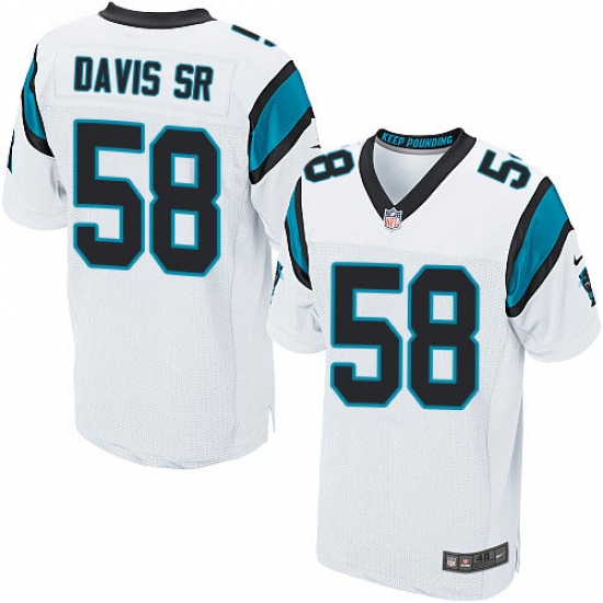 Men's Nike Carolina Panthers #58 Thomas Davis Elite White NFL Jersey - Ujersey