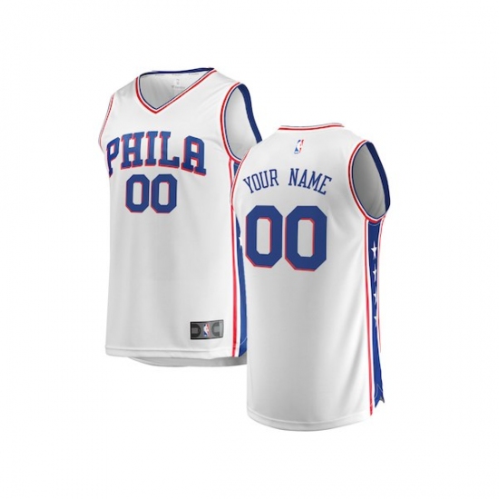 Youth Philadelphia 76ers Fanatics Branded White Fast Break Custom Replica Jersey - Association Edition - Ujersey