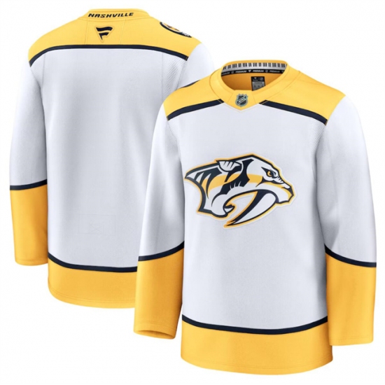 Men's Nashville Predators Blank White 2024-25 Away Stitched Hockey Jersey - Ujersey