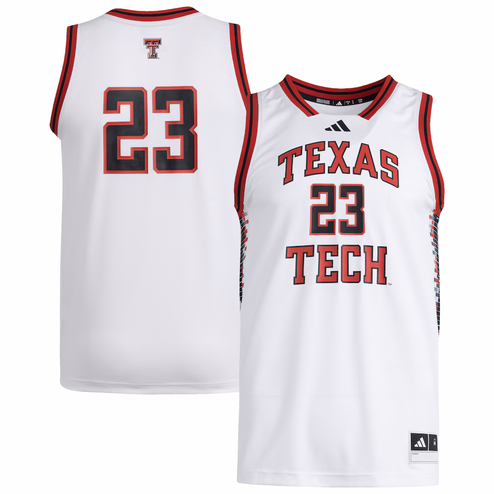Men's adidas #23 White Texas Tech Red Raiders Replica Swingman Jersey