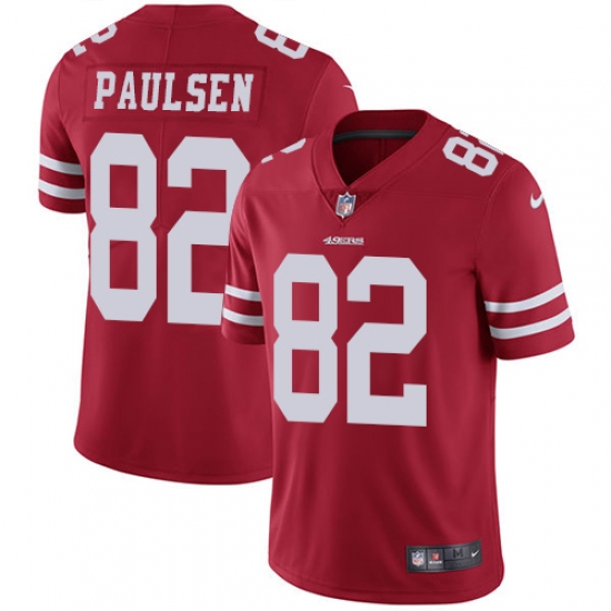 Youth Nike San Francisco 49ers #82 Logan Paulsen Red Team Color Vapor Untouchable Limited Player NFL Jersey - Ujersey