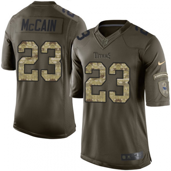 Youth Nike Tennessee Titans #23 Brice McCain Elite Green Salute to Service NFL Jersey - Ujersey