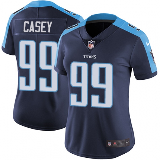 Women's Nike Tennessee Titans #99 Jurrell Casey Navy Blue Alternate Vapor Untouchable Limited Player NFL Jersey - Ujersey