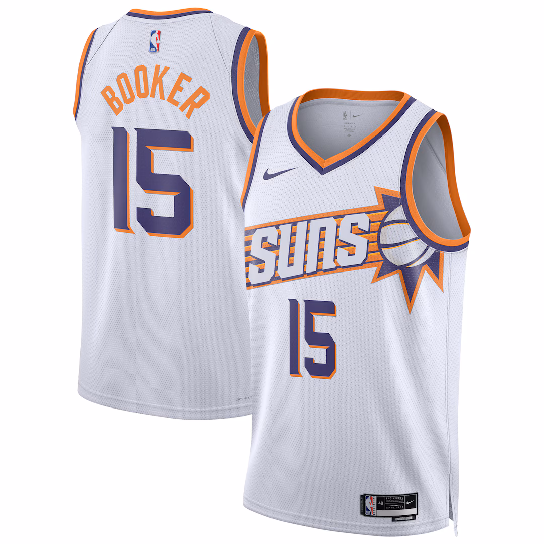 Unisex Phoenix Suns Devin Booker Nike White Swingman Player Jersey - Association Edition
