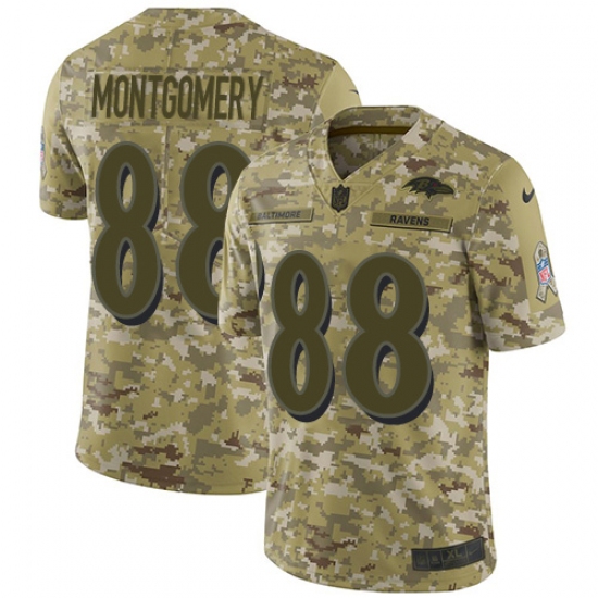 Youth Nike Baltimore Ravens #88 Ty Montgomery Limited Camo 2018 Salute to Service NFL Jersey - Ujersey
