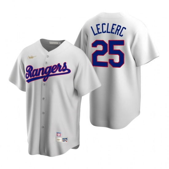 Men's Nike Texas Rangers #25 Jose Leclerc White Cooperstown Collection Home Stitched Baseball Jersey - Ujersey