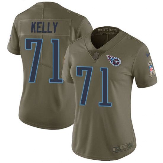Women Nike Tennessee Titans #71 Dennis Kelly Limited Olive 2017 Salute to Service NFL Jersey - Ujersey