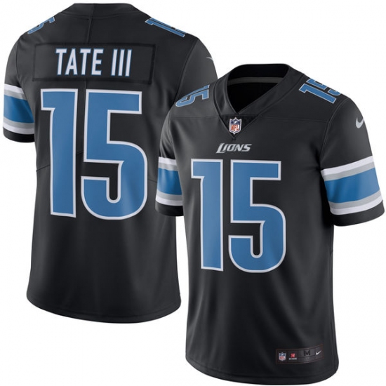 Men's Nike Detroit Lions #15 Golden Tate III Limited Black Rush Vapor Untouchable NFL Jersey - Ujersey