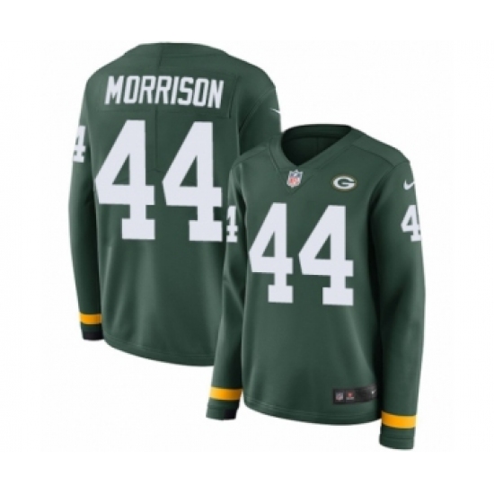 Women's Nike Green Bay Packers #44 Antonio Morrison Limited Green Therma Long Sleeve NFL Jersey - Ujersey