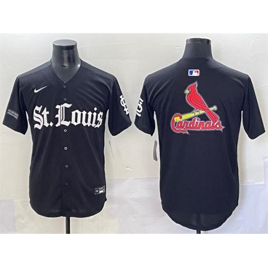 Men's St. Louis Cardinals Team Big Logo Black 'Gothic Legacy Edition' Vapor Premier Limited Stitched Baseball Jersey - Ujersey