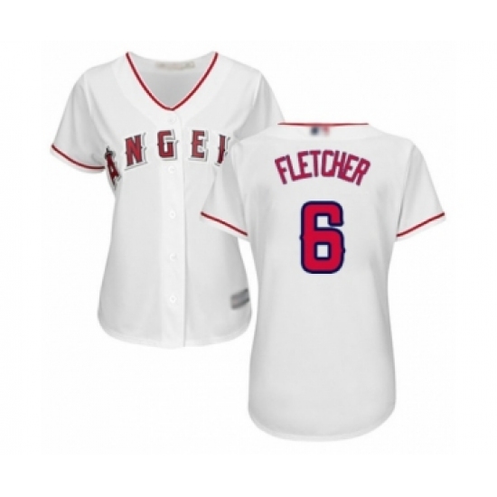 Women's Los Angeles Angels of Anaheim #6 David Fletcher Authentic White Home Cool Base Baseball Player Jersey - Ujersey